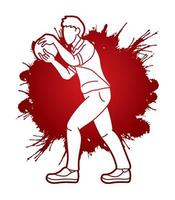 Bowling Sport Player Action Male Player vector