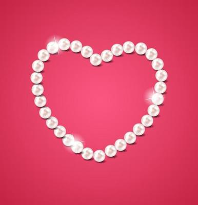 Pearl heart vector illustration background