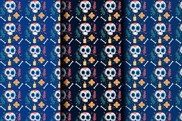 hand drawn day of the dead pattern