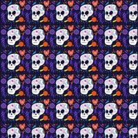 hand drawn flat design style dia de muertos pattern vector