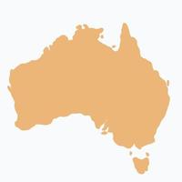 Doodle dibujo a mano alzada del mapa de Australia.