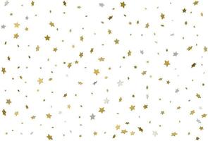 Gold glitter background. 3d Gold stars confetti. Vector. vector