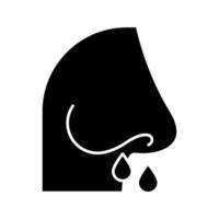 Drip nose glyph icon vector