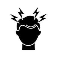 Headache glyph icon vector