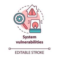 icono del concepto de vulnerabilidades del sistema vector