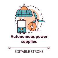 Autonomous power supplies concept icon vector