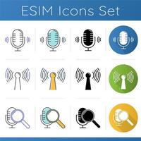 Voice control apps icons set vector