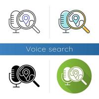 Geolocation voice request icons set vector