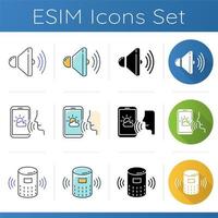 Voice control apps icons set vector