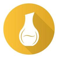 servicio de vino amarillo diseño plano larga sombra icono de glifo vector