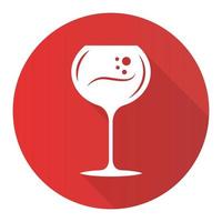 icono de glifo de larga sombra de diseño plano rojo vino vector