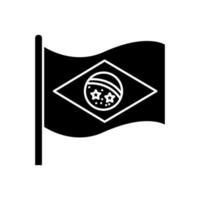 bandera, de, brasil, negro, glifo, icono