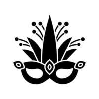 Masquerade mask black glyph icon vector