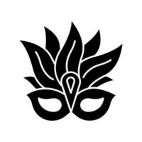 Masquerade mask black glyph icon vector