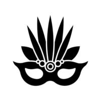 máscara de mascarada icono de glifo negro vector