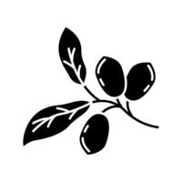 Jojoba black glyph icon vector