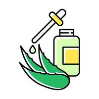 Aloe vera extract green color icon vector