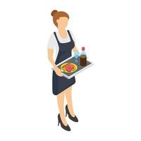 Trendy Waitress Concepts vector