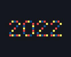 2022. feliz año nuevo y feliz navidad. vector de gráficos de píxeles. para las celebraciones del año nuevo 2022. fácil de editar y personalizar. vector eps10.