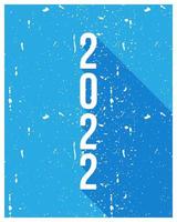 Feliz año nuevo 2022 plantilla de diseño de larga sombra. diseño moderno para calendario, invitaciones, tarjetas de felicitación, folletos de vacaciones o impresiones vector