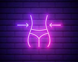 women waist line neon icon. Elements of Beauty and Cosmetics illustration icon. Signs and symbols can be used for web, logo, mobile app, UI, UX on brick wall background. vector