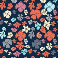 Vector seamless pattern with colorful illustration of beautiful flowers. For wallpaper, textile print, pattern fills, web page, surface textures, wrapping paper, design of presentation, graphic design