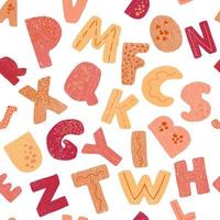 Vector seamless background with colorful letters. Alphabet. Can be used for wallpaper, pattern fills, web page, surface textures, textile print, wrapping paper