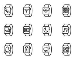 Smartwatch outline icon and symbol for website, application vector