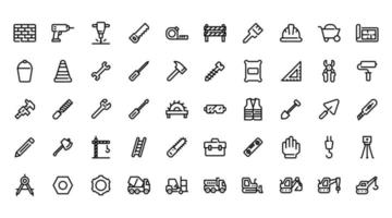 Construction outline icon and symbol for website, application vector