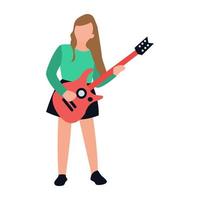 Female Playing Guitar vector