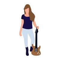 conceptos de guitarrista femenina vector