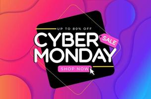 Abstract Modern Tech Cyber Monday Sale Special Offer Background. Vector Illustration