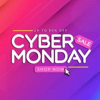 Abstract Modern Tech Cyber Monday Sale Special Offer Background. Vector Illustration