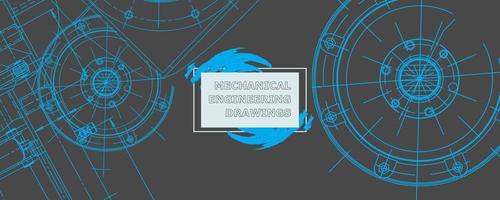 Abstract background concept mechanical engineering drawing. Engineering wallpaper vector