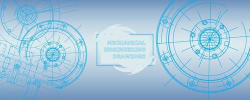 Abstract background concept mechanical engineering drawing. Engineering wallpaper vector