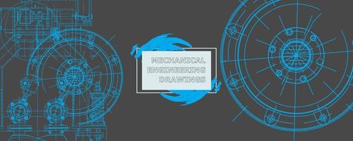 Abstract background concept mechanical engineering drawing. Engineering wallpaper vector