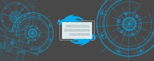 Abstract background concept mechanical engineering drawing. Engineering wallpaper vector