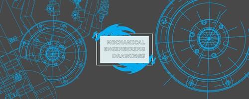 Abstract background concept mechanical engineering drawing. Engineering wallpaper vector