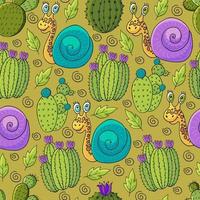 Cute vector illustration. Cacti, aloe, succulents. Decorative natural elements