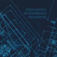 Mechanical engineering drawing. Industry vector