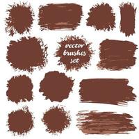 Collection of paint, ink brush strokes, brushes, blots vector