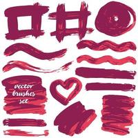 Collection of paint, ink brush strokes, brushes, blots vector