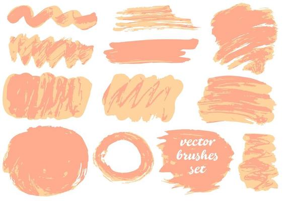 Collection of paint, ink brush strokes, brushes, blots