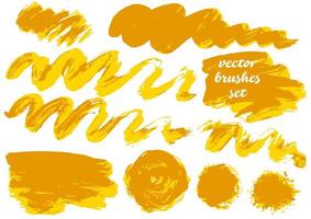 Collection of paint, ink brush strokes, brushes, blots vector