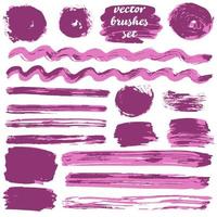 Collection of paint, ink brush strokes, brushes, blots vector