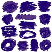 Collection of paint, ink brush strokes, brushes, blots vector