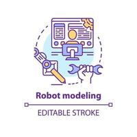 icono de concepto de modelado de robot vector