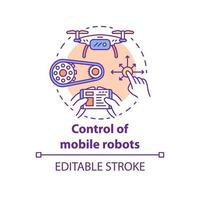 Control de icono de concepto de robots móviles vector