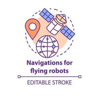 Navigations for flying robots concept icon vector