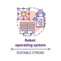 icono del concepto del sistema operativo del robot vector